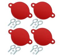 Lot de 4 capuchons FDC - Bouchons de connexion pour pompiers - Bouchons rouges cassables pour arroseurs d'incendie avec vis en aluminium - Accessoire de bouche d'incendie