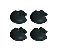 Lot de 4 Capuchons pour Rails Airline, Forme Arrondie Version compacte, en Plastique Noir