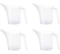 Lot de 4 carafes à mesurer en plastique avec long bec verseur pour la fabrication de savon - Grand verre doseur pour moules à pâtisserie, crêpes, piles, muffins, fabrication de savon