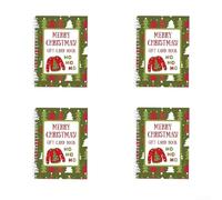 Lot de 4 carnets de cartes de Noël à spirales avec couverture rigide robuste pour personnaliser et organiser les cartes de vœux des fêtes