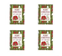Lot de 4 carnets de cartes de Noël personnalisés avec reliure à spirale et couverture rigide robuste pour ranger vos vœux de Noël et cartes festives 12,7 x 17,7 cm