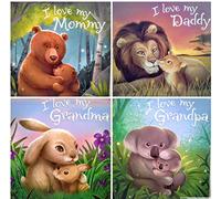 Lot de 4 carnets de société I Love My Daddy, Mommy, Grandma and Grandpa