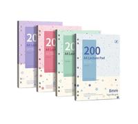 Lot de 4 carnets d'écriture lignés de 200 pages | Couverture pastel minimale et trous latéraux pour les dossiers de planification quotidienne des études