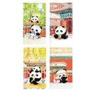Lot de 4 carnets épais avec pages intérieures colorées pour étudiants Panda dans la Cité interdite