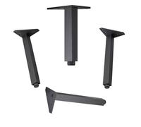 Lot de 4 Carré Pieds de Table, Pattes pour Placard Noir Pattes pour Meuble Réglable Pieds de Fauteuils Aluminum Alloy | Electroplacage Pied Cuisine Hauteur Optionnelle: 6-30cm Pied Cabinet 25cm/9.8"