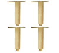 Lot de 4 Carré Pieds de Table, Pattes pour Placard Or Pattes pour Meuble Réglable Pieds de Fauteuils Aluminum Alloy | Electroplacage Pied Cuisine Hauteur Optionnelle: 6-30cm Pied Cabinet 25cm/9.8"