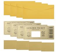 Lot de 4 Carte a Gratter, Golden Ticket, Carte Cadeau de Noël, Ticket d'Or Bon Cadeau à Gratter Personnalisable, Cartes Cadeaux, Jeux a Gratter Personnalisé, pour Famille Amis