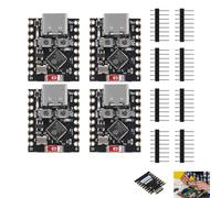 Lot de 4 Carte Développement ESP32-C3, Module ESP32-C3 Mini, WiFi 2,4GHz et Bluetooth 5.0 Le, Processeur RISC-V 32 Bits 160MHz, pour Arduino MicroPython, IoT Maison Intelligente Réseau de Capteurs