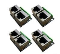 Lot de 4 cartes d'adaptateur Ethernet RJ45, double connecteur femelle, bornier de pas de 3,5 mm, interface réseau pré-assemblée, fibre de verre compacte pour salle de serveurs et centre de données