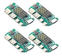 Lot de 4 cartes d'alimentation 18650 - Double USB - 5 V - 2,4 A - Module mobile 18650 - Avec surcharge, surcharge, court-circuit, carte USB DIY