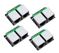 Lot de 4 cartes de dérivation Ethernet RJ45 à double terminal femelle, connecteurs au pas de 3,5 mm, adaptateur réseau blindé