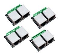 Lot de 4 cartes de dérivation Ethernet RJ45 avec connecteurs femelles, 3,5 mm, terminal adaptateur réseau blindé