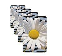 Lot de 4 cartes de désodorisants de voiture en forme de marguerite - Cadeau personnalisé pour homme et femme - Tablettes d'aromathérapie - Cartes parfumées à suspendre pour armoire de salle de bain