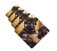 Lot de 4 cartes de désodorisants de voiture « Little German Shepherd Dog » - Cadeau personnalisé pour homme et femme - Tablettes d'aromathérapie - Cartes parfumées à suspendre pour armoire de salle de