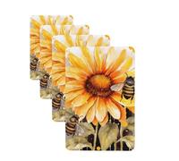Lot de 4 cartes de désodorisants de voiture personnalisables pour tableau noir, abeilles, tournesols, cadeaux pour homme et femme, tablettes d'aromathérapie à suspendre, cartes parfumées pour armoire