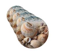 Lot de 4 cartes de désodorisants de voiture Seashells by the Seashore - Cadeau personnalisé pour homme et femme - Tablettes d'aromathérapie - Cartes parfumées à suspendre pour armoire de salle de bain