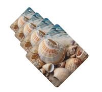 Lot de 4 cartes de désodorisants de voiture Seashells by the Seashore - Cadeau personnalisé pour homme et femme - Tablettes d'aromathérapie - Cartes parfumées à suspendre pour armoire de salle de bain