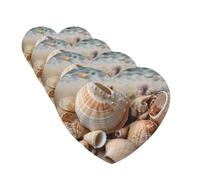 Lot de 4 cartes de désodorisants de voiture Seashells by the Seashore - Cadeau personnalisé pour homme et femme - Tablettes d'aromathérapie - Cartes parfumées à suspendre pour armoire de salle de bain