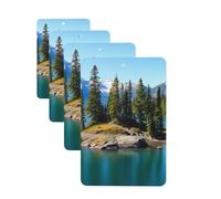 Lot de 4 cartes de désodorisants de voiture Spirit Island in Lake - Cadeau personnalisé pour homme et femme - Tablettes d'aromathérapie - Cartes parfumées à suspendre pour armoire de salle de bain