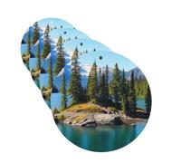 Lot de 4 cartes de désodorisants de voiture Spirit Island in Lake - Cadeau personnalisé pour homme et femme - Tablettes d'aromathérapie - Cartes parfumées à suspendre pour armoire de salle de bain
