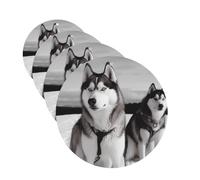 Lot de 4 cartes de désodorisants pour voiture Husky Dogs Snow - Cadeau personnalisé pour homme et femme - Tablettes d'aromathérapie - Cartes parfumées à suspendre pour armoire de salle de bain