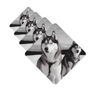 Lot de 4 cartes de désodorisants pour voiture Husky Dogs Snow - Cadeau personnalisé pour homme et femme - Tablettes d'aromathérapie - Cartes parfumées à suspendre pour armoire de salle de bain