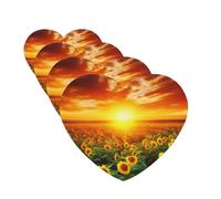 Lot de 4 cartes de désodorisants pour voiture - Motif coucher de soleil sur un champ de tournesol - Cadeau personnalisé pour homme et femme - Tablettes d'aromathérapie - Cartes parfumées à suspendre