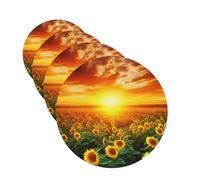 Lot de 4 cartes de désodorisants pour voiture - Motif coucher de soleil sur un champ de tournesol - Cadeau personnalisé pour homme et femme - Tablettes d'aromathérapie - Cartes parfumées à suspendre