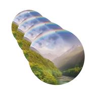Lot de 4 cartes de désodorisants pour voiture Mountain Valley avec arc-en-ciel - Cadeau personnalisé pour homme et femme - Tablettes d'aromathérapie - Cartes parfumées à suspendre pour armoire de