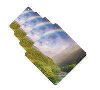 Lot de 4 cartes de désodorisants pour voiture Mountain Valley avec arc-en-ciel - Cadeau personnalisé pour homme et femme - Tablettes d'aromathérapie - Cartes parfumées à suspendre pour armoire de