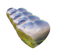 Lot de 4 cartes de désodorisants pour voiture Mountain Valley avec arc-en-ciel - Cadeau personnalisé pour homme et femme - Tablettes d'aromathérapie - Cartes parfumées à suspendre pour armoire de