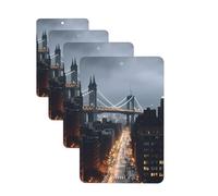 Lot de 4 cartes de désodorisants pour voiture New York City - Cadeau personnalisé pour homme et femme - Tablettes d'aromathérapie - Cartes parfumées à suspendre pour armoire de salle de bain
