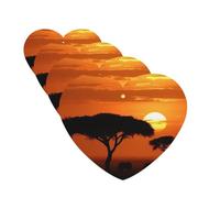 Lot de 4 cartes de désodorisants pour voiture Sunset African Savanna - Cadeau personnalisé pour homme et femme - Tablettes d'aromathérapie - Cartes parfumées à suspendre pour armoire de salle de bain