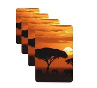 Lot de 4 cartes de désodorisants pour voiture Sunset African Savanna - Cadeau personnalisé pour homme et femme - Tablettes d'aromathérapie - Cartes parfumées à suspendre pour armoire de salle de bain
