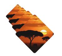 Lot de 4 cartes de désodorisants pour voiture Sunset African Savanna - Cadeau personnalisé pour homme et femme - Tablettes d'aromathérapie - Cartes parfumées à suspendre pour armoire de salle de bain