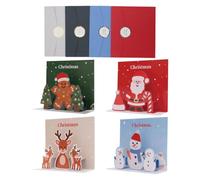 Lot de 4 cartes de Noël faites à la main avec livret de vœux 3D | Cartes de Noël pour enseignant, mariage, famille, maman, collègue, amie, maison, anniversaire, enfants et adultes
