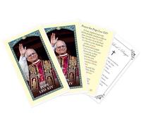 Lot de 4 cartes de prière du pape Léon XIV - 3 cartes plastifiées, carte de prière Notre Père - Carte du pape Leo la 14e carte avec image sainte vibrante, prière au dos