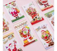 Lot De 4 Cartes De V¿Ux Du Père Noël En 3d, Coffret De Cartes Cadeaux De Noël