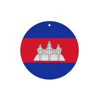 Lot de 4 cartes désodorisantes à suspendre pour voiture, salle de bain, garde-robe, voiture, drapeau du Cambodge
