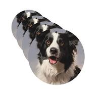 Lot de 4 cartes désodorisantes Border Collie pour voiture, cartes parfumées à suspendre, longue durée, tablettes d'aromathérapie pour armoire, salle de bain, voiture, miroir intérieur, pendentif