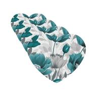 Lot de 4 cartes désodorisantes de voiture à motif floral gris sarcelle et blanc pour homme et femme - Accessoires de voiture mignons - Diffuseur de parfum durable à suspendre - Tablettes