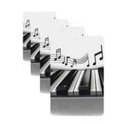 Lot de 4 cartes désodorisantes de voiture avec symbole de musique de piano pour homme et femme - Accessoires de voiture mignons - Diffuseur de parfum durable à suspendre - Tablettes d'aromathérapie