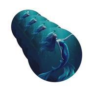 Lot de 4 cartes désodorisantes de voiture Blue Mermaid - Longue durée à suspendre - Pour chambre à coucher, armoire, voiture, tablettes d'aromathérapie - Pour homme et femme - Pendentif rétroviseur