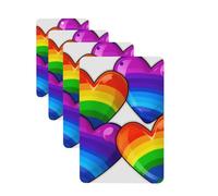 Lot de 4 cartes désodorisantes de voiture colorées arc-en-ciel Gay Pride - Cartes parfumées à suspendre - Pour chambre à coucher, armoire, voiture, tablettes d'aromathérapie pour homme et femme