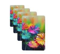 Lot de 4 cartes désodorisantes de voiture de style abstrait avec fleurs colorées pour homme et femme - Accessoires de voiture mignons - Diffuseur de parfum durable à suspendre - Tablettes
