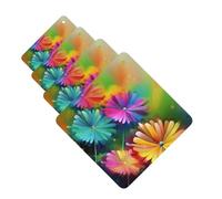 Lot de 4 cartes désodorisantes de voiture de style abstrait avec fleurs colorées pour homme et femme - Accessoires de voiture mignons - Diffuseur de parfum durable à suspendre - Tablettes