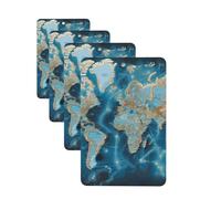 Lot de 4 cartes désodorisantes de voiture en forme de carte du monde pour homme et femme - Accessoires de voiture mignons - Diffuseur de parfum durable à suspendre - Tablettes d'aromathérapie pour