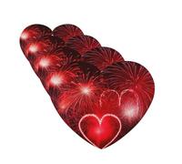 Lot de 4 cartes désodorisantes de voiture en forme de cœurs rouges et feux d'artifice à suspendre pour chambre à coucher, armoire, voiture, tablettes d'aromathérapie pour homme et femme
