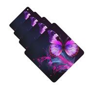 Lot de 4 cartes désodorisantes de voiture en forme de papillon violet pour homme et femme - Accessoires de voiture mignons - Diffuseur de parfum durable à suspendre - Tablettes d'aromathérapie pour