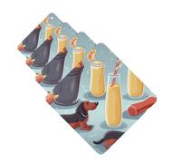 Lot de 4 cartes désodorisantes de voiture Hot Dogs et limonade pour homme et femme - Accessoires de voiture mignons - Diffuseur de parfum durable à suspendre - Tablettes d'aromathérapie pour voiture